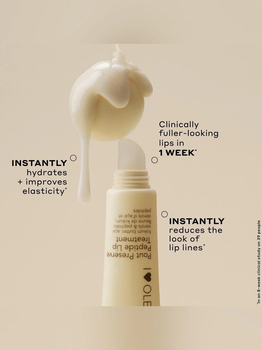OLEHENRIKSEN NIB Pout Preserve Hydrating Peptide Lip Treatment Vanilla Bonbon